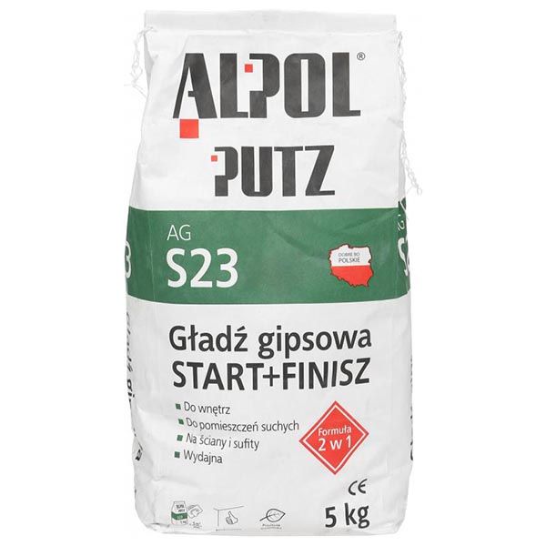 Шпаклівка Alpol гіпсова 2в1 (старт+фініш) Putz AG S23 5кг